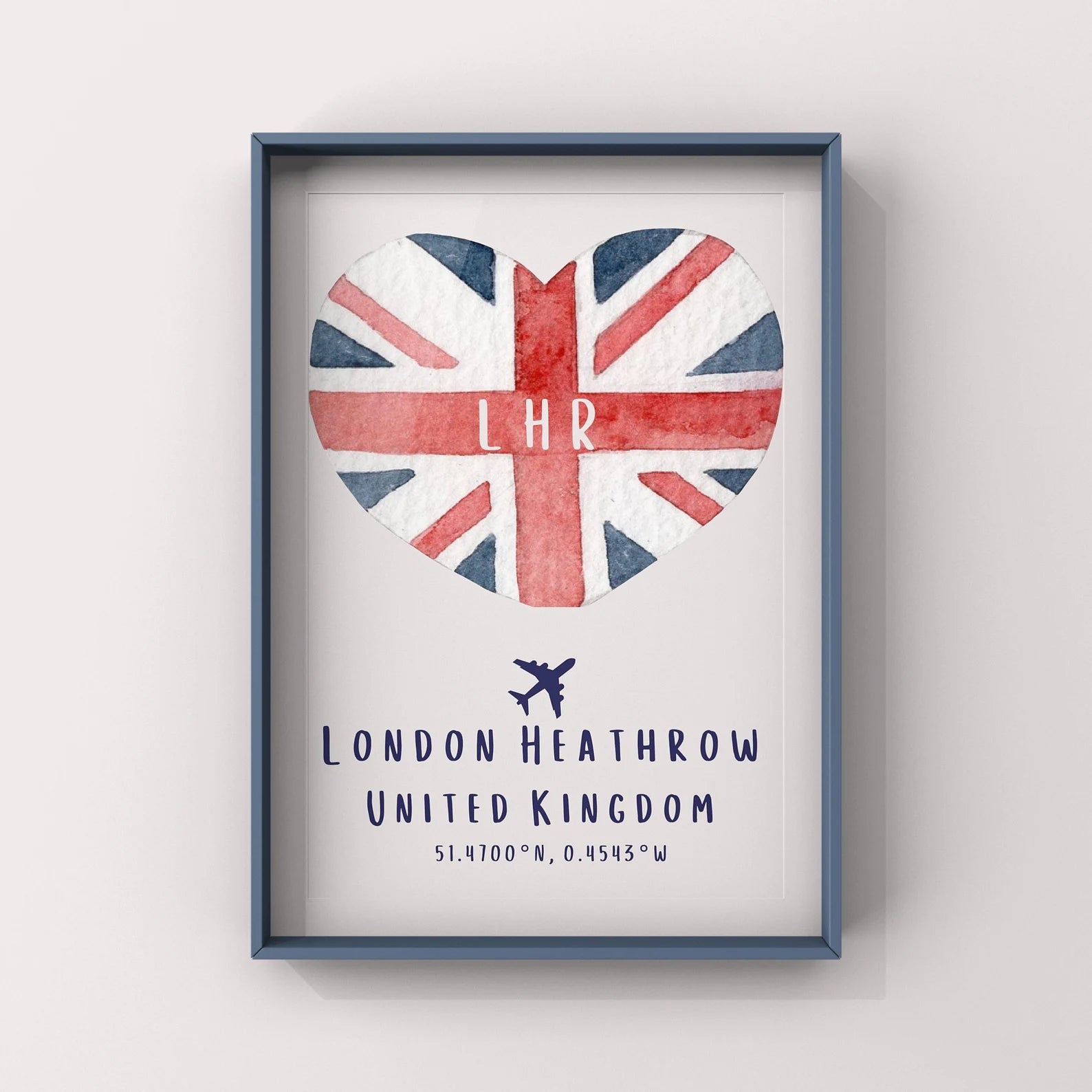 LHR | London Heathrow Airport Code Print | Union Jack