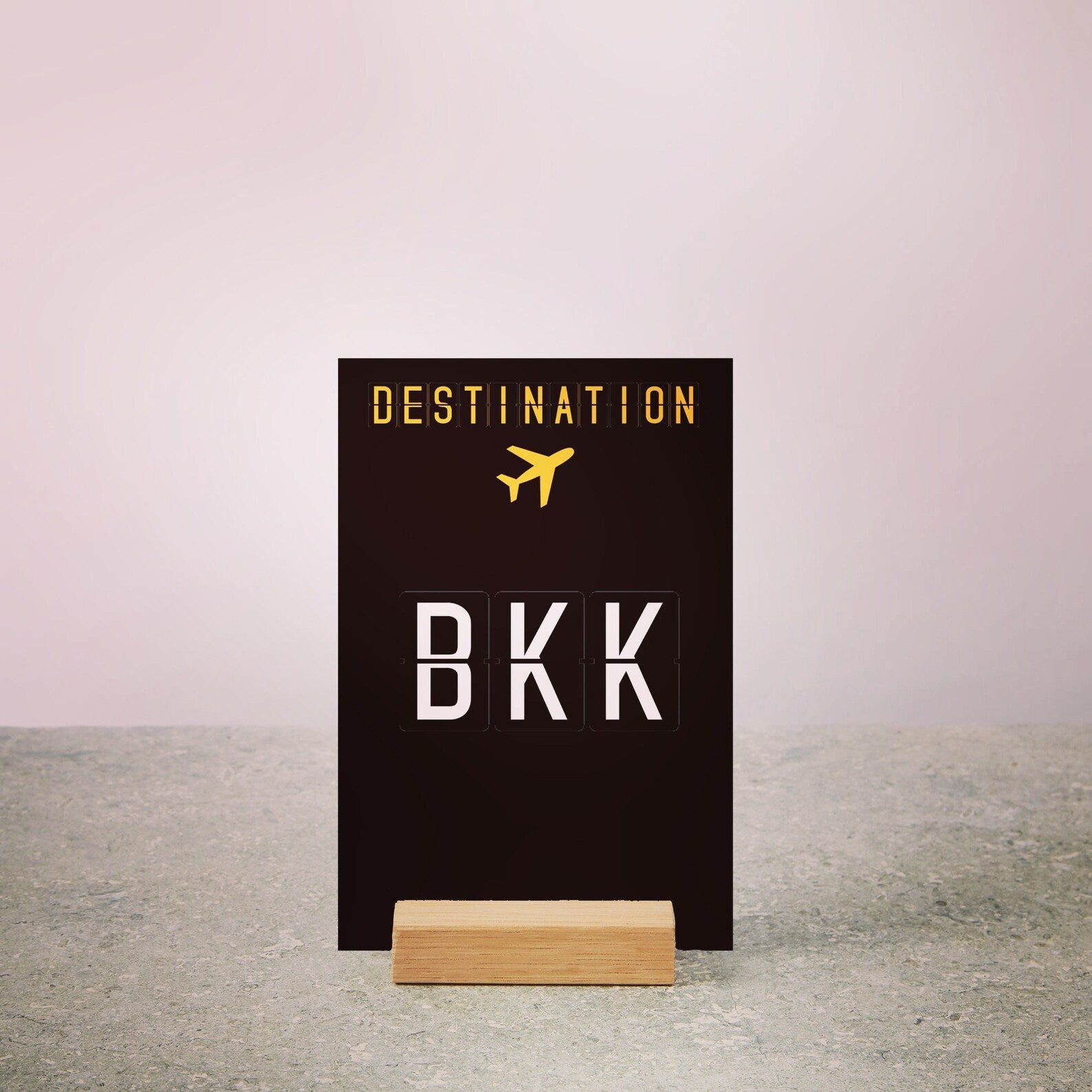 Aviation Wedding Table ‘Number’ Wooden Sign with Solid Oak Stand