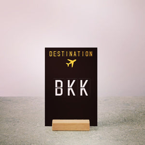 Aviation Wedding Table ‘Number’ Wooden Sign with Solid Oak Stand
