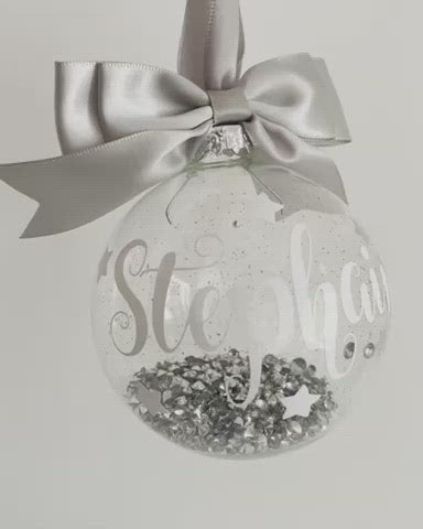 Personalised Round Scatter Crystal Bauble