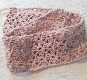 Gorgeous Dusky Rose infinity scarf - warm and stylish.  Unique and handmade with love!