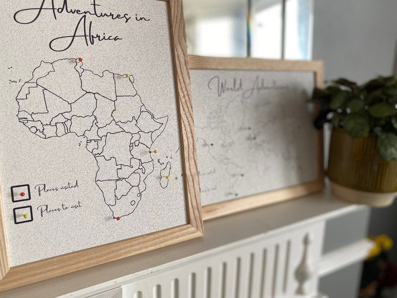 Adventures in Africa Cork Board Map