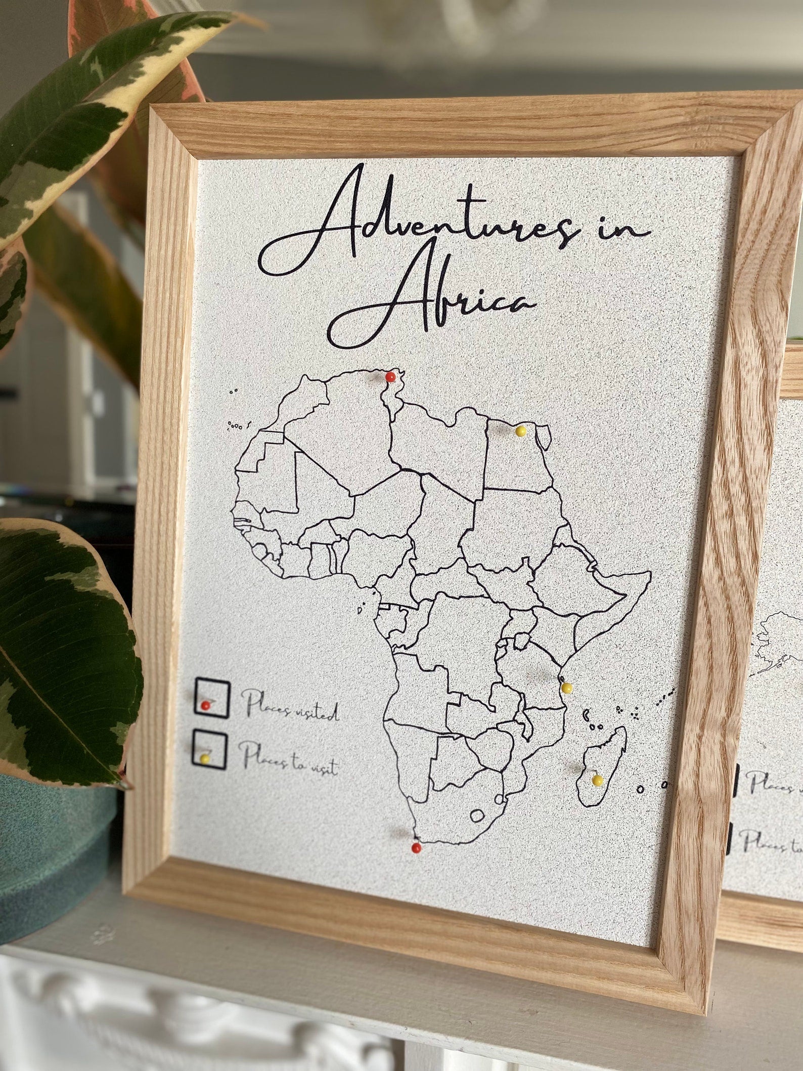 Adventures in Africa Cork Board Map
