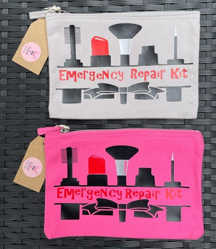 'Emergency Repair Kit' make-up/toiletries bag