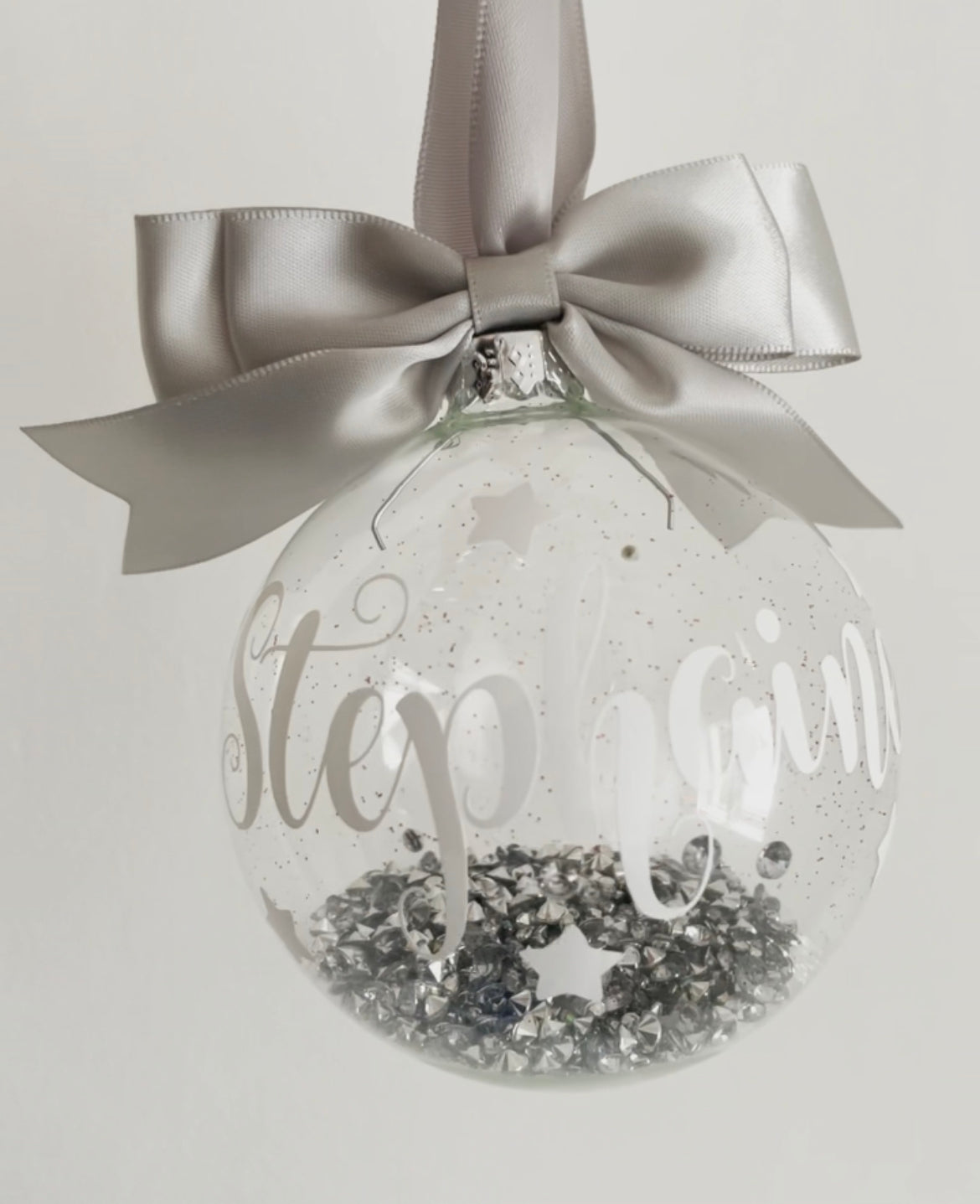 Personalised Round Scatter Crystal Bauble