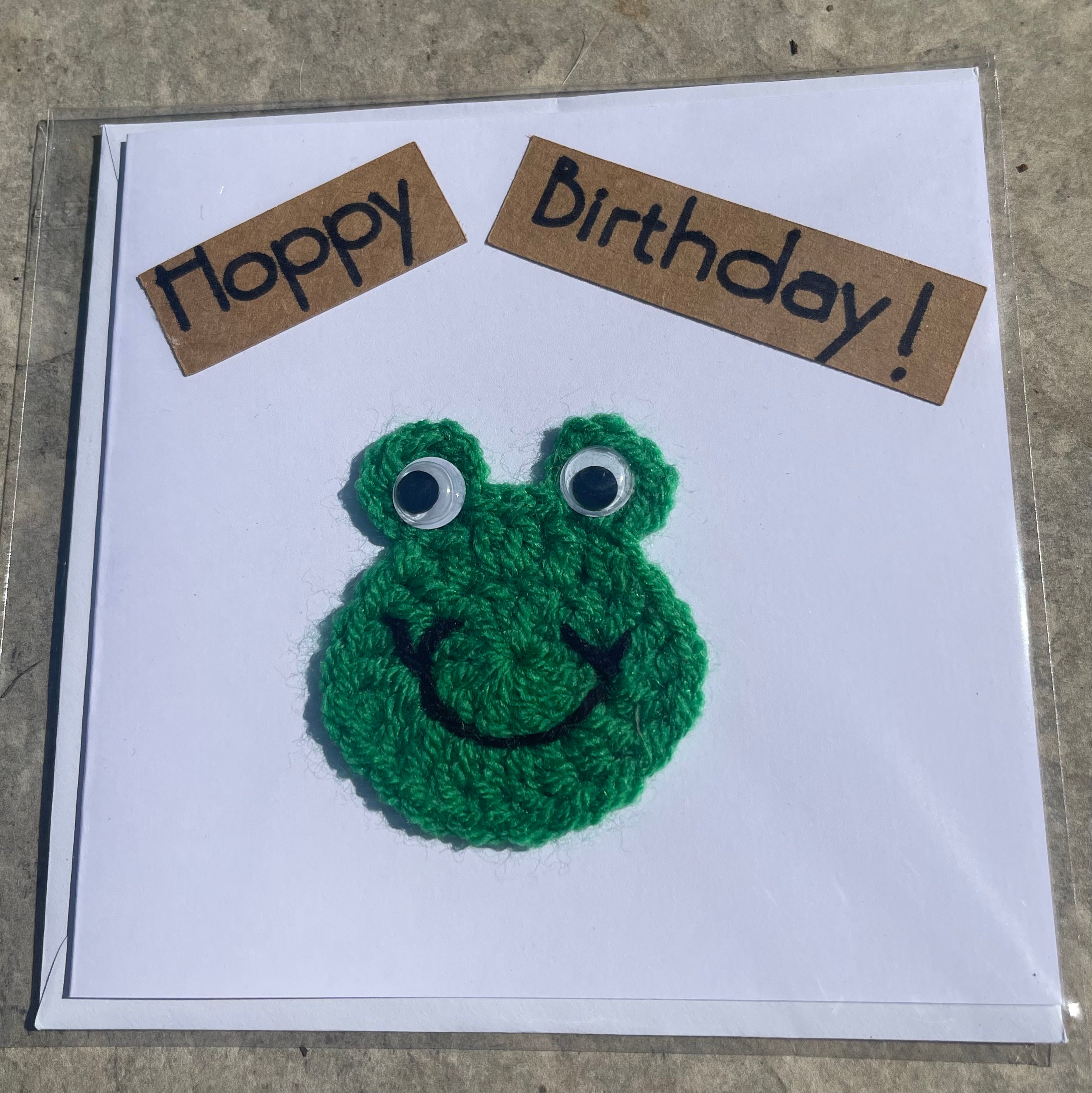 'Hoppy Birthday' handmade greetings card