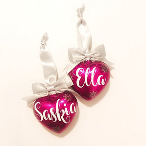 Personalised Heart Christmas Bauble