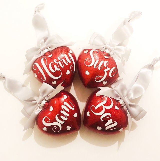 Personalised Heart Christmas Bauble