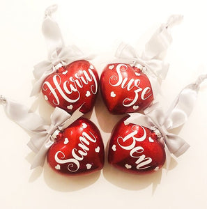 Personalised Heart Christmas Bauble