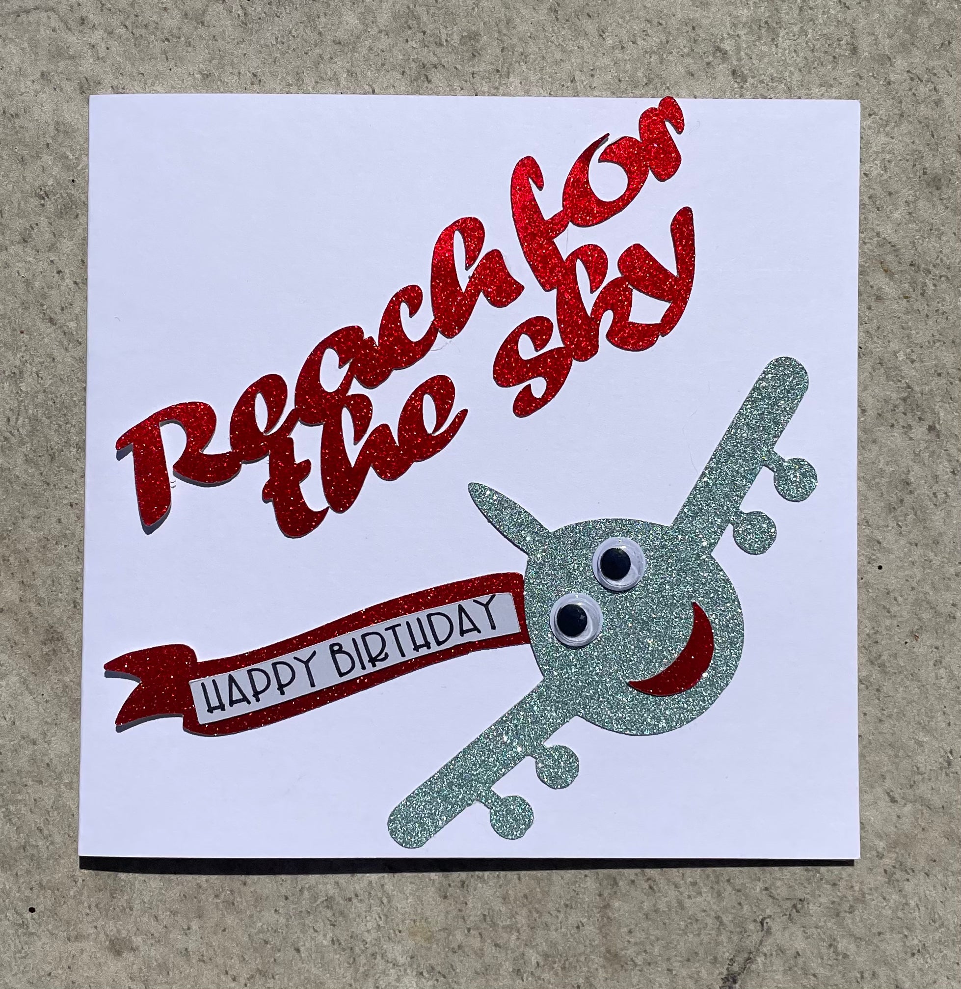 'Reach for the Sky' handmade birthday card