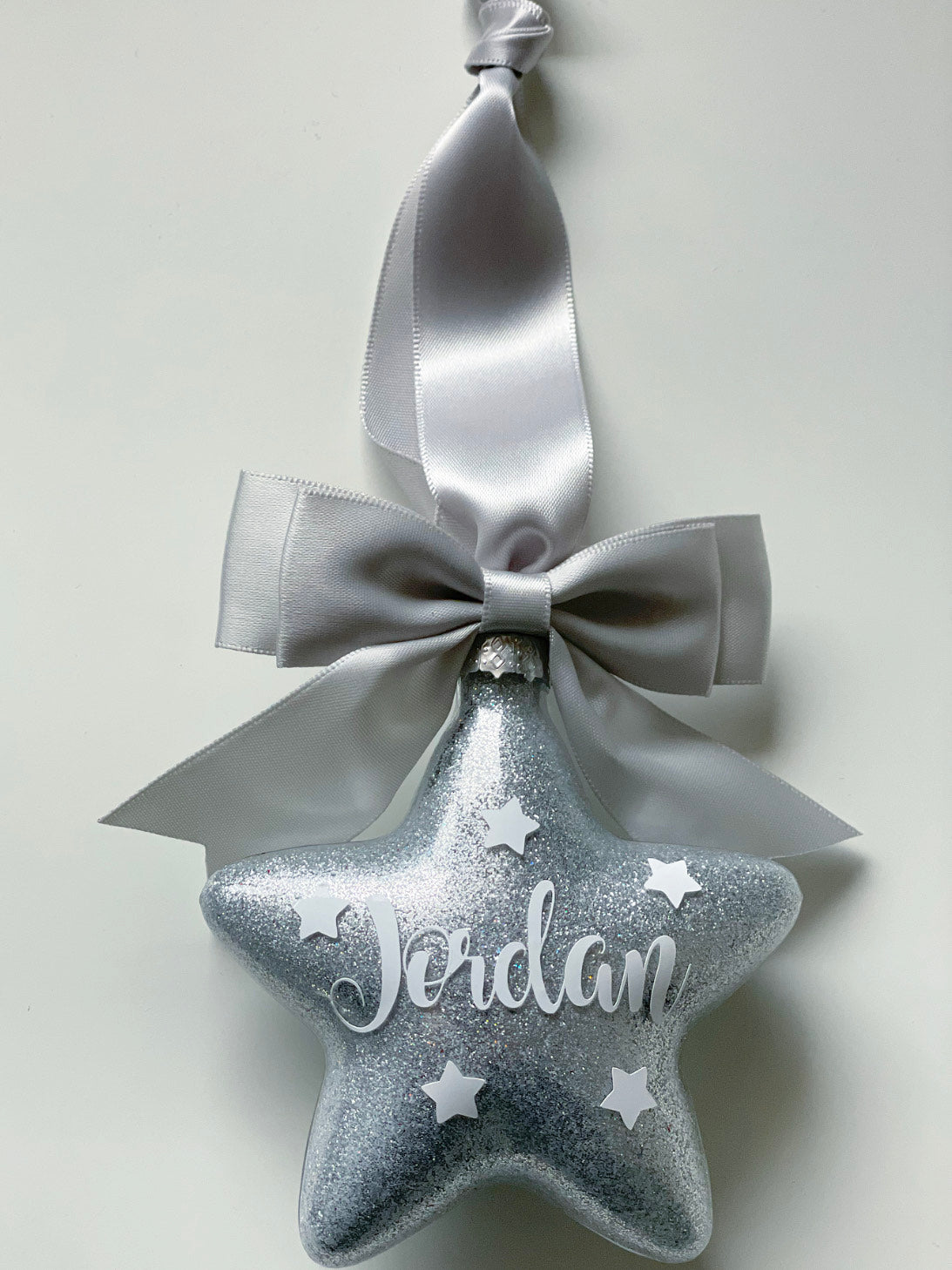Personalised Silver Star Bauble