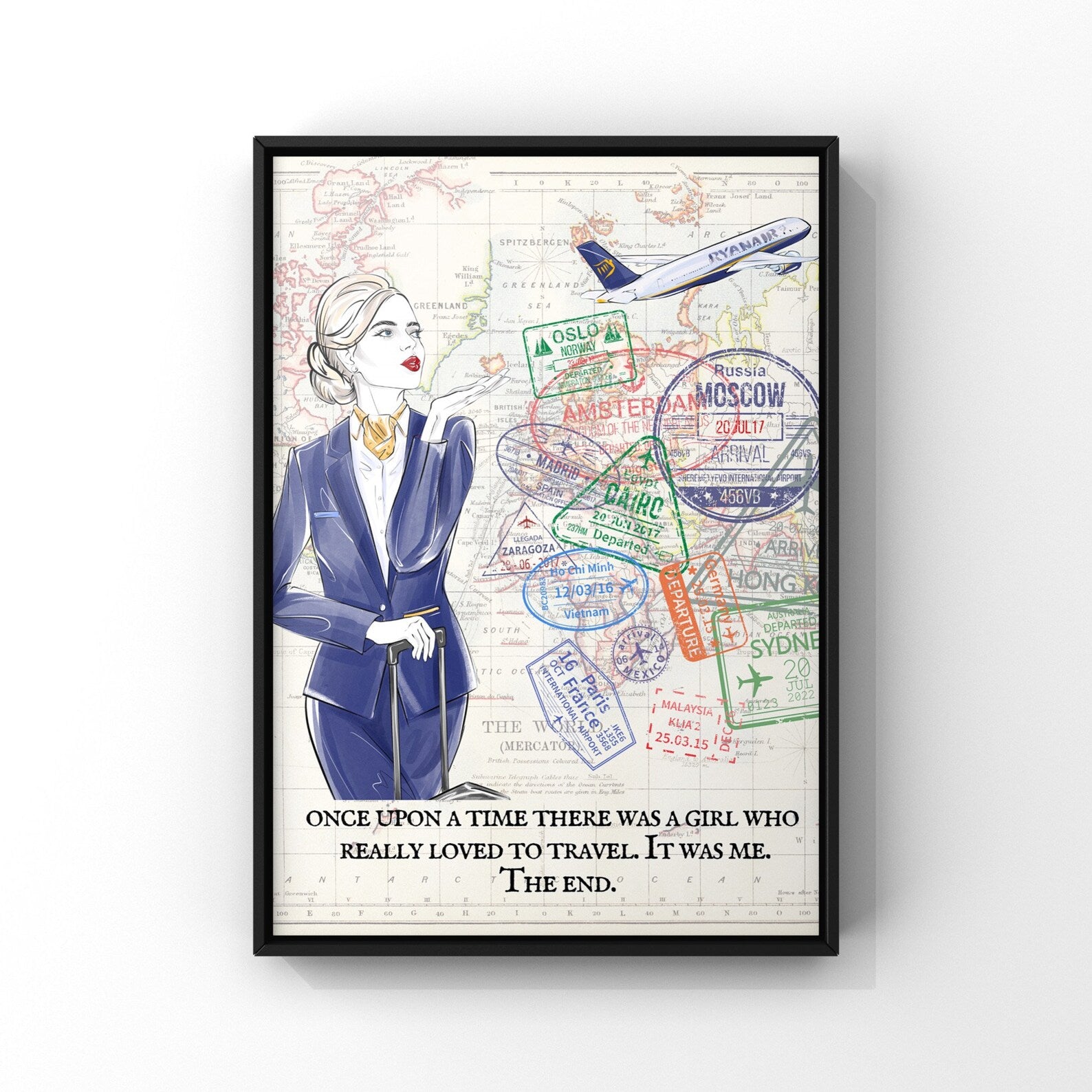 Cabin Crew Passport Stamp Print