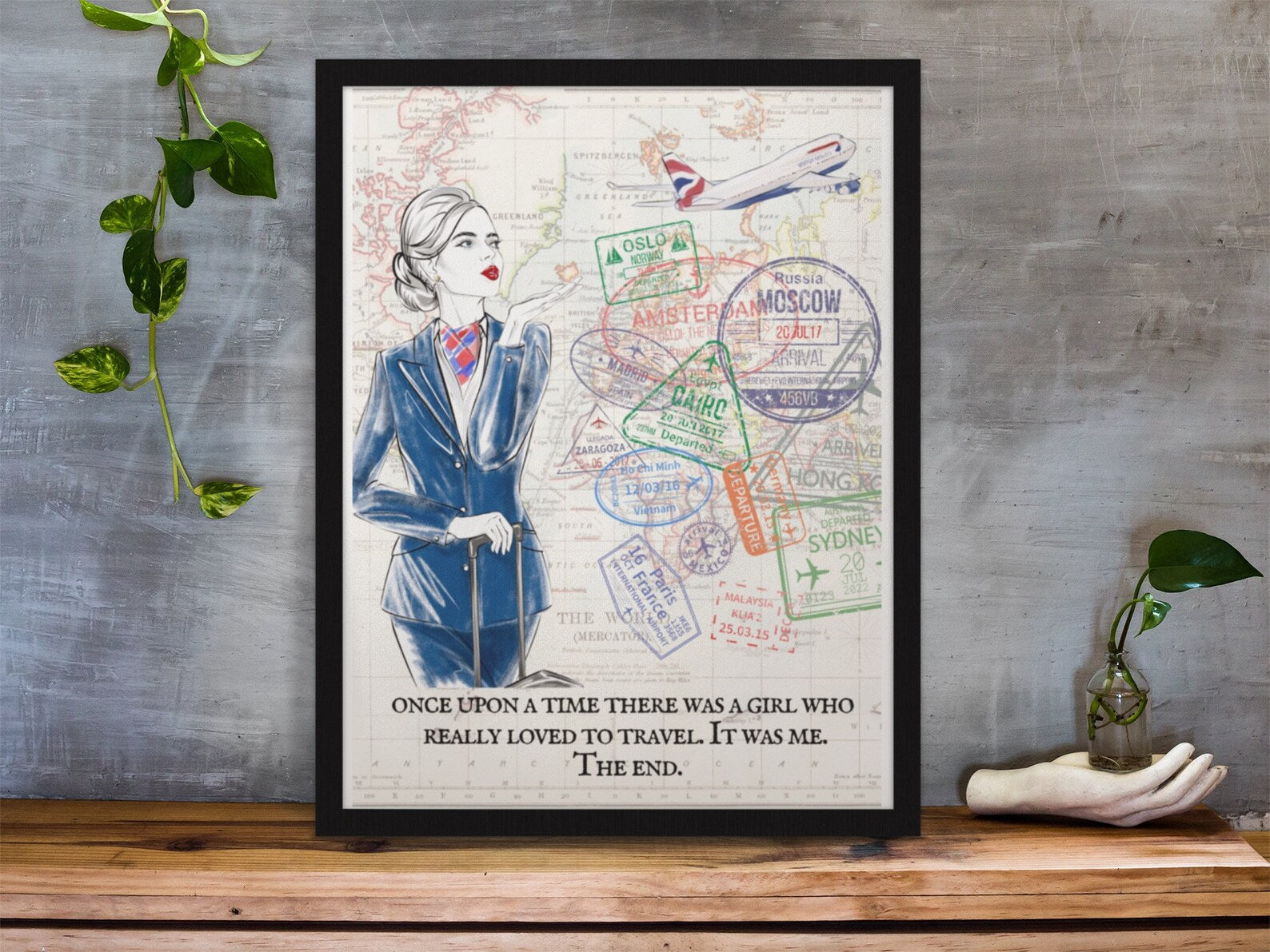 Cabin Crew Passport Stamp Print