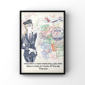 Cabin Crew Passport Stamp Print