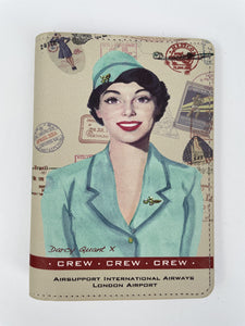 1950s Jane Amos and Darcy Quant Retro 'Airsupport Girl' Passport holder x2
