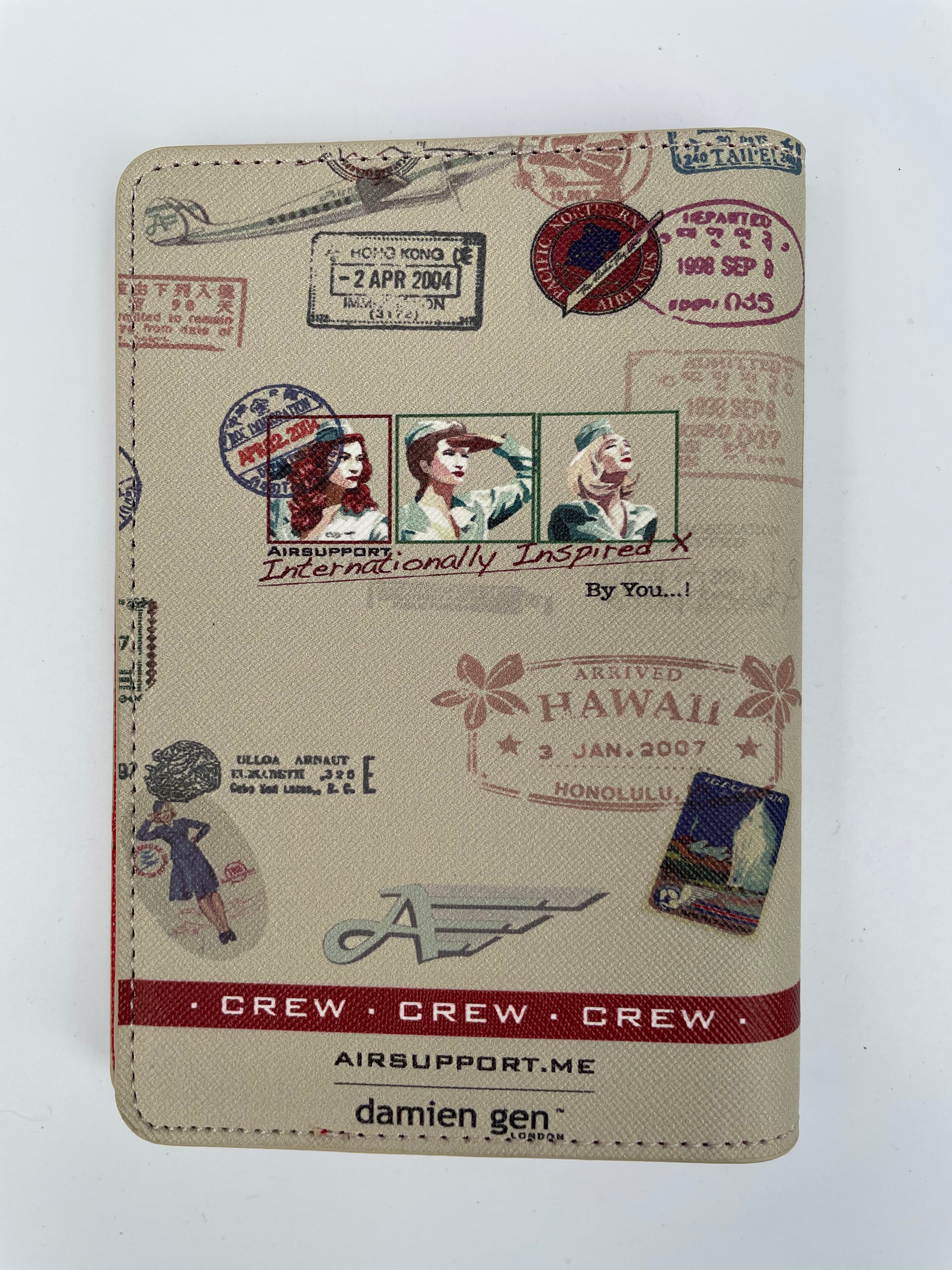 1950s Jane Amos and Darcy Quant Retro 'Airsupport Girl' Passport holder x2