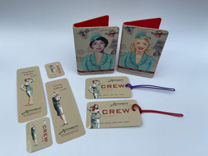 1950s Jane Amos and Darcy Quant Retro 'Airsupport Girl' Passport holder x2