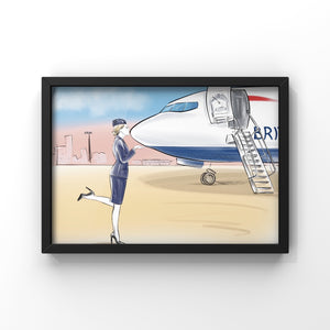 'Kiss on the Nose' Cabin Crew Print