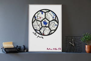 Villa Park Aston Villa Stadium Map Print
