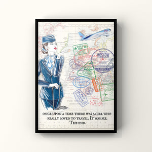 Cabin Crew Passport Stamp Print
