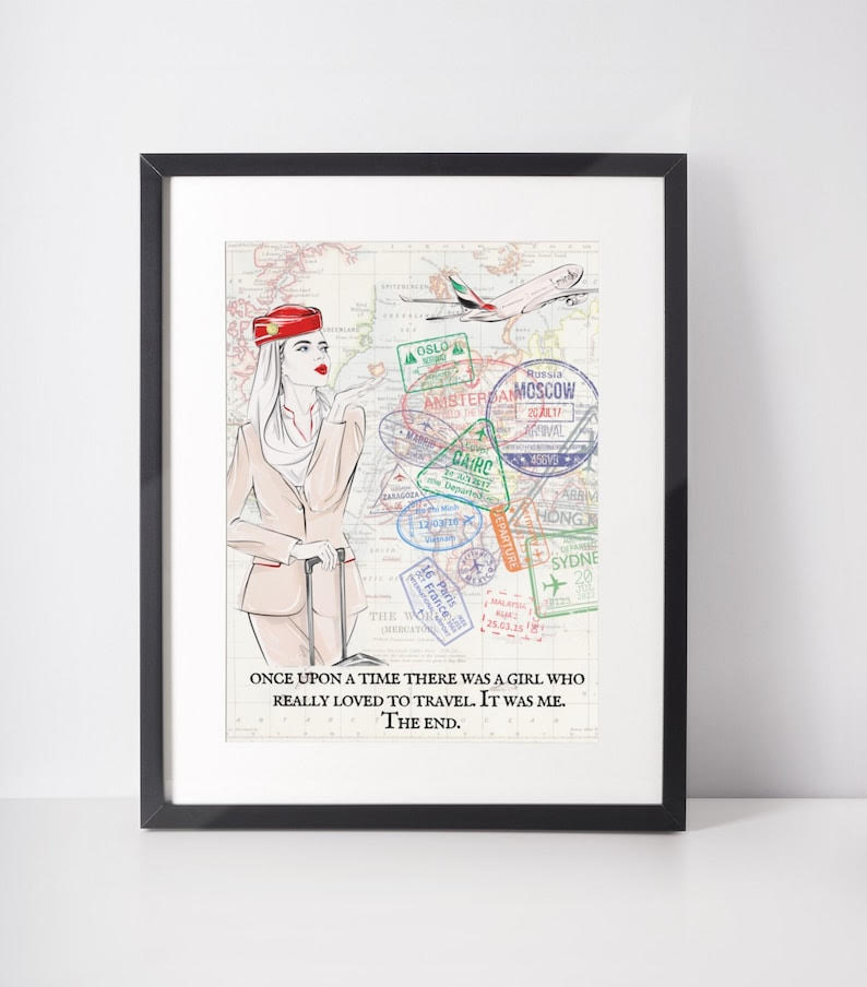 Cabin Crew Passport Stamp Print