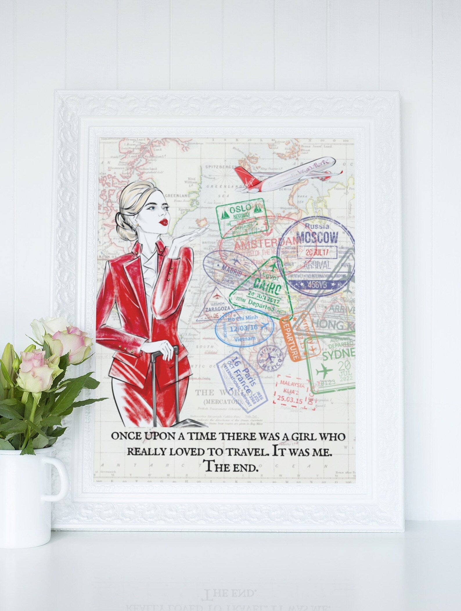 Cabin Crew Passport Stamp Print