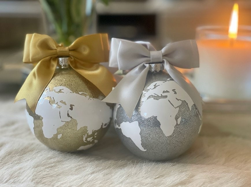 World Map Christmas Bauble