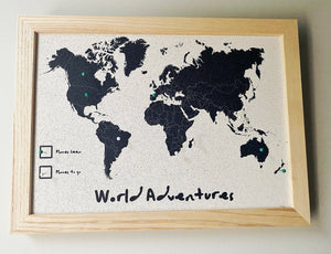 World Map Cork Board